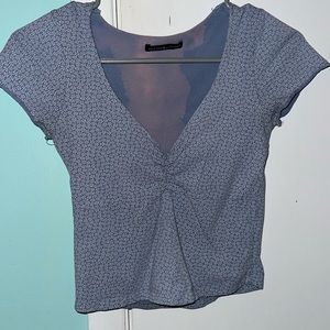 OSFA Brandy Melville flower print v-neck top